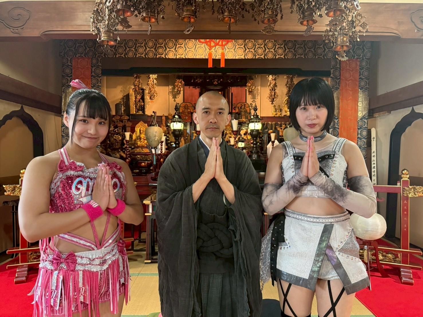 白昼夢の特訓は座禅修行！　精神統一でいざプリンセスタッグ王座奪取へ！「無欲になったので確実にベルトを狙える」（未詩）「享楽共鳴は煩悩まみれ」（リカ）