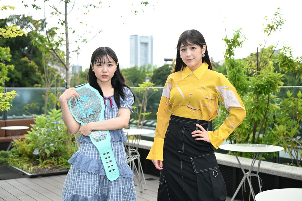 【インター調印式】「一番食べたいのはスズメバチ」という上原が完食宣言! 鈴芽は「インターナショナル・プリンセスのベルトはわかなにも食べきれないぐらい大きなもの」と応戦!