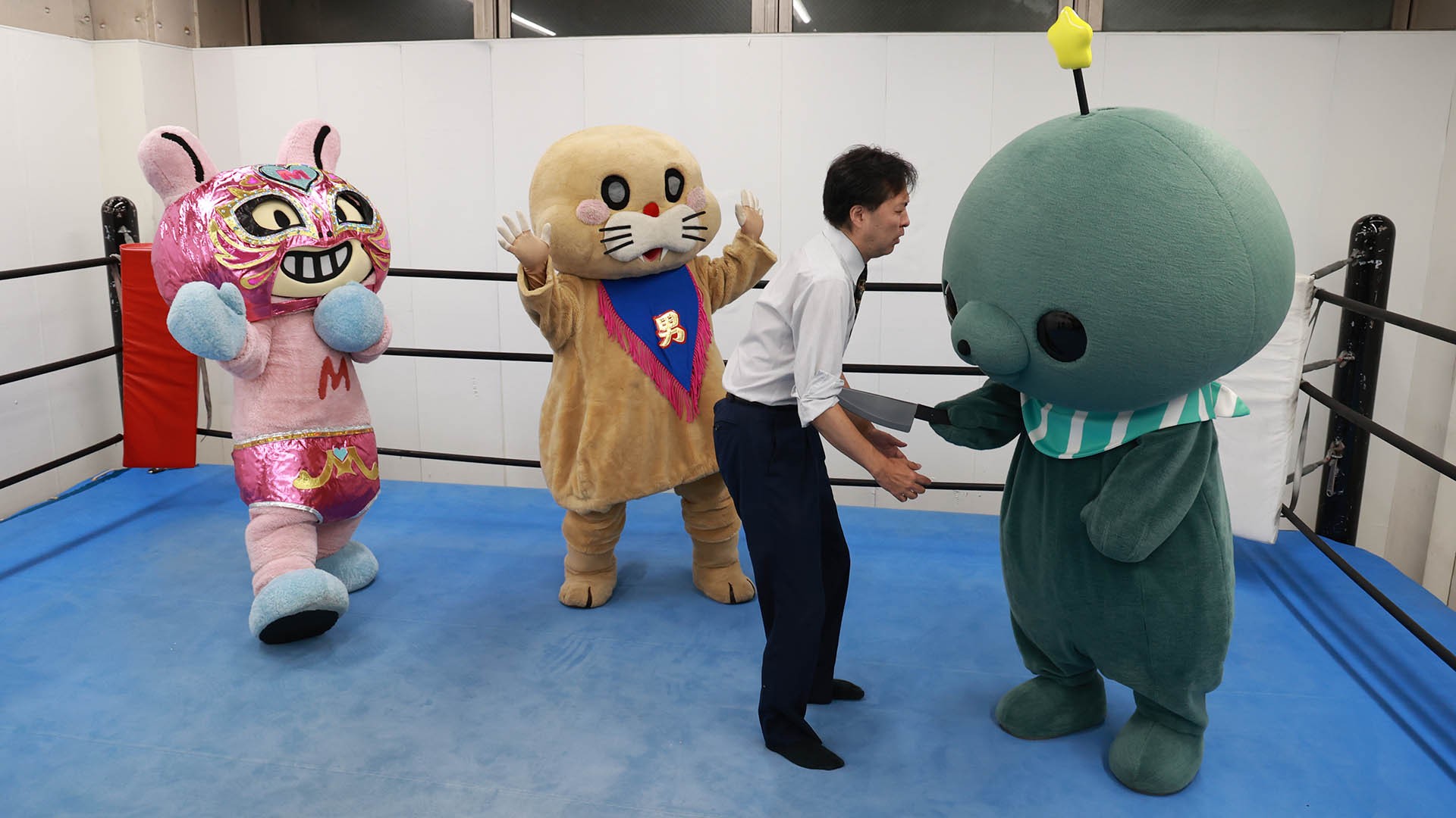 【記者会見】10・3大田区のらく＆魅仁夢vs原宿ぽむ＆ポコたんvs桐生真弥＆タマの3WAYタッグマッチが決定！　タマが甲田代表を包丁で刺す！